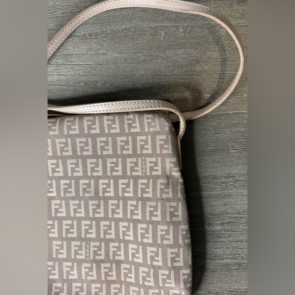 Fendi Zucchino Vitello Pink Canvas Crossbody or Shoulder Bag | Fair Condition - Picture 14 of 17